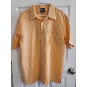 Nama‎ Sport Men's 100% Peach Linen Button Up Short Sleeve Beach Size XL Resort